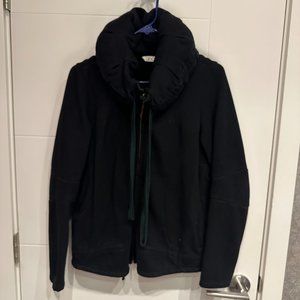 Korean Black Pillow Zip Up Hoodie